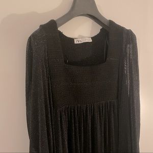 Zara glitter two layer long dress nwot
